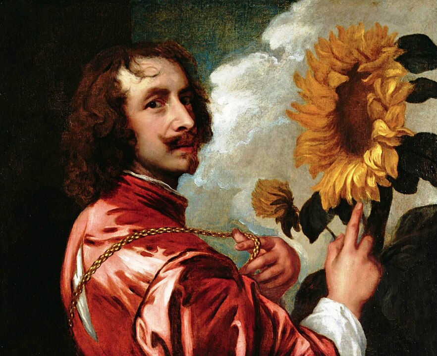 Техніка гладкого нанесення: Anthony van Dyck - Self-portrait with a Sunflower