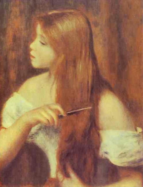 Молода дівчина, що розчісує волосся