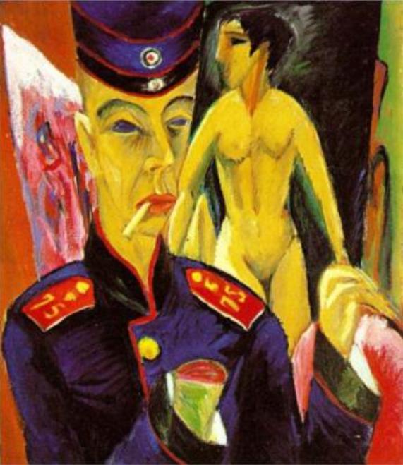 Автопортрет в якості солдата, Ернст Людвіг Кірхнер
