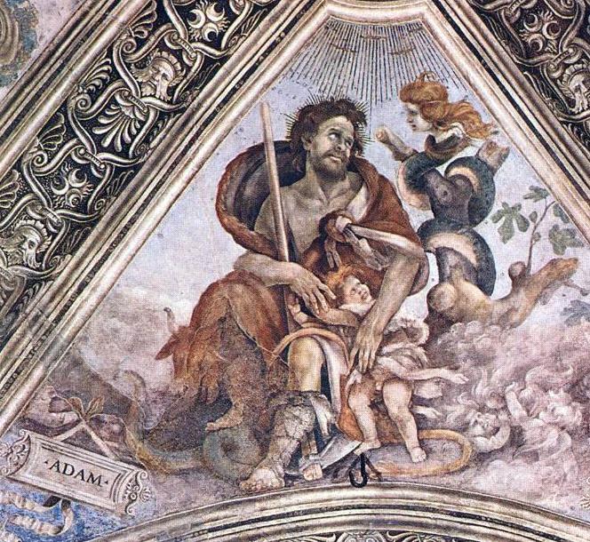 Адам і Ліліт, фрагмент фрески Мазаччо, 1426–1427