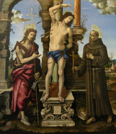 Св. Себастьян зі святими, фрагмент, Філіппо Ліппі