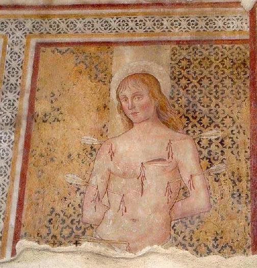 Св. Себастьян, фреска 14ст.