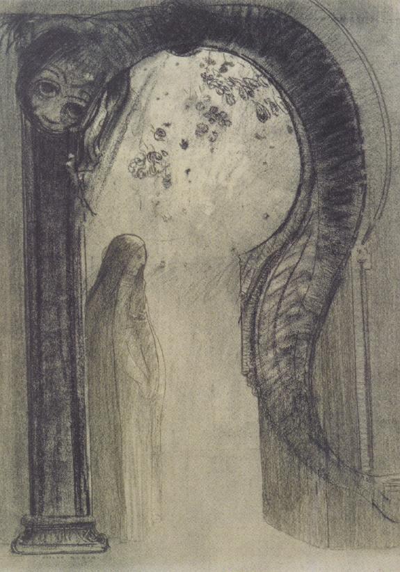 Жінка та змія, 1890 - Редон