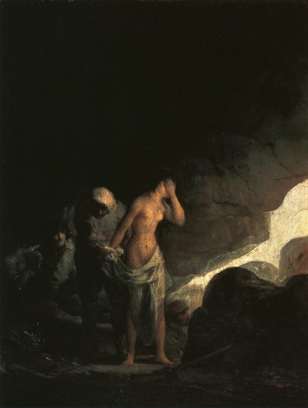 Розбійник роздягає жінку - Гойя