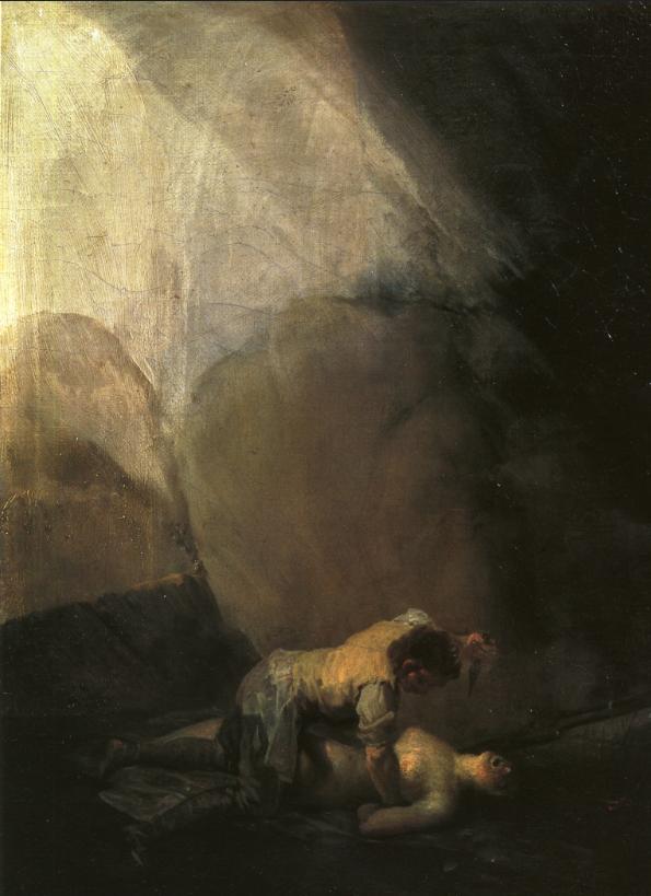 Розбійник вбиває жінку -Гойя