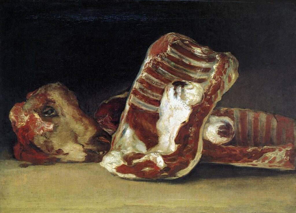 Свіжина, голова вівці і ребра - Гойя