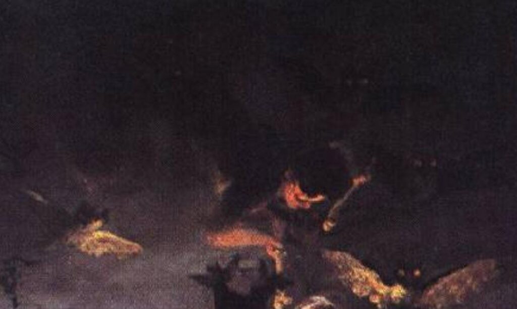 Демонічна істота над учасниками ритуалу