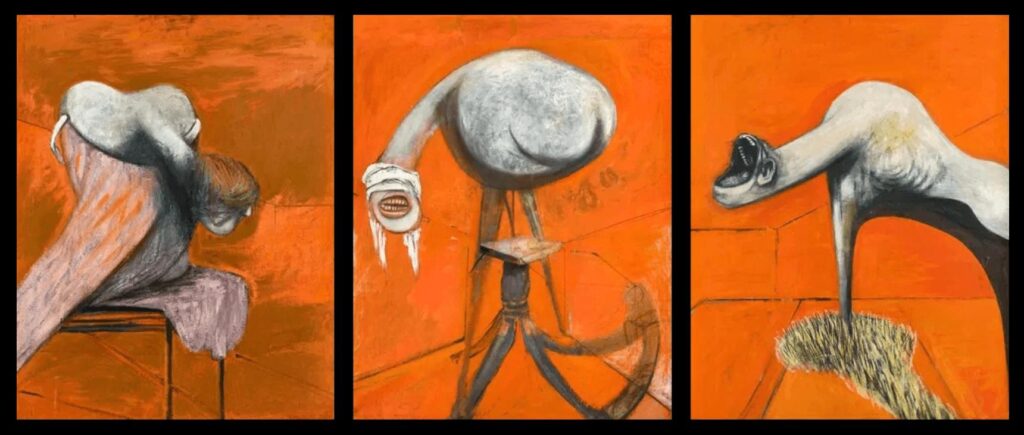 Three Studies for Figures at the Base of a Crucifixion - Френсіс Бекон
