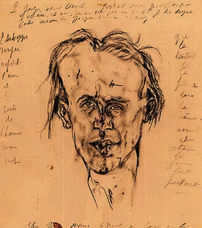 Антонен Арто - малюнок Хака Превеля, 1947